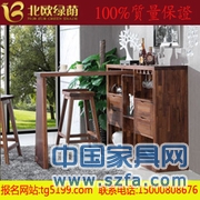 北歐綠蔭實木家具/餐廳家具/純北美黑胡桃吧臺/廠家直銷/可定制