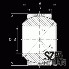 關(guān)節(jié)軸承 GE10-PB, 根據(jù) DIN ISO 12 240-1 標(biāo)準(zhǔn)，尺寸系列 K，需維護(hù)